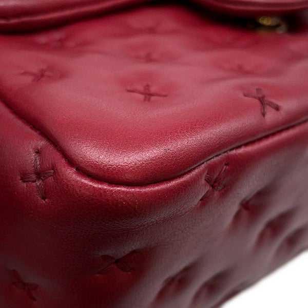 シャネル ハンドバッグ クロスステッチ ココマーク トップハンドル ラムスキン A98724 CHANEL  ショルダーバッグ