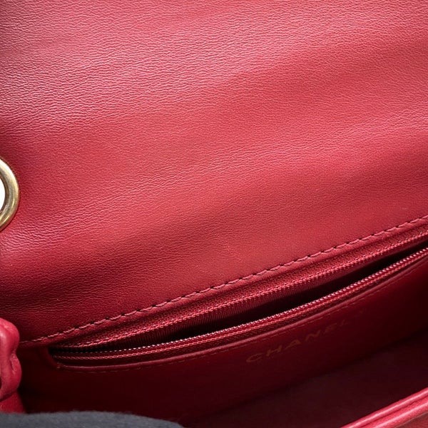 シャネル ハンドバッグ クロスステッチ ココマーク トップハンドル ラムスキン A98724 CHANEL  ショルダーバッグ