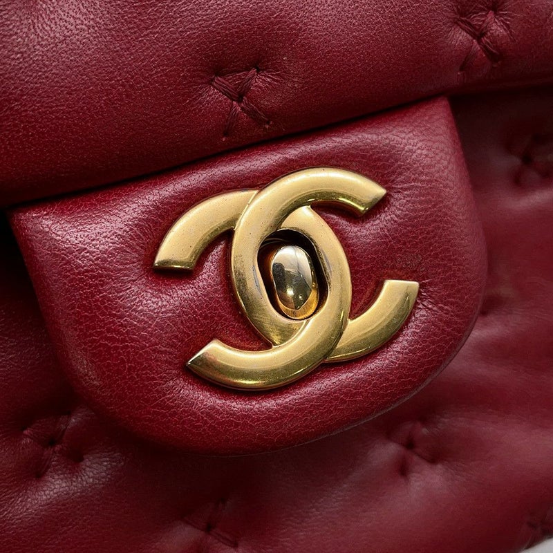 シャネル ハンドバッグ クロスステッチ ココマーク トップハンドル ラムスキン A98724 CHANEL  ショルダーバッグ