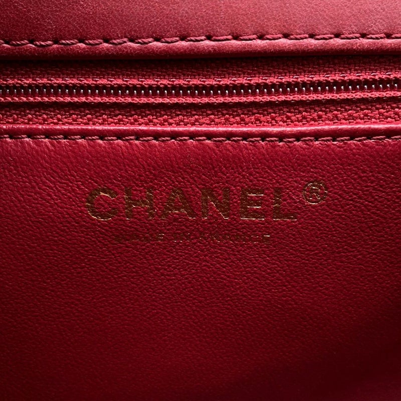 シャネル ハンドバッグ クロスステッチ ココマーク トップハンドル ラムスキン A98724 CHANEL  ショルダーバッグ