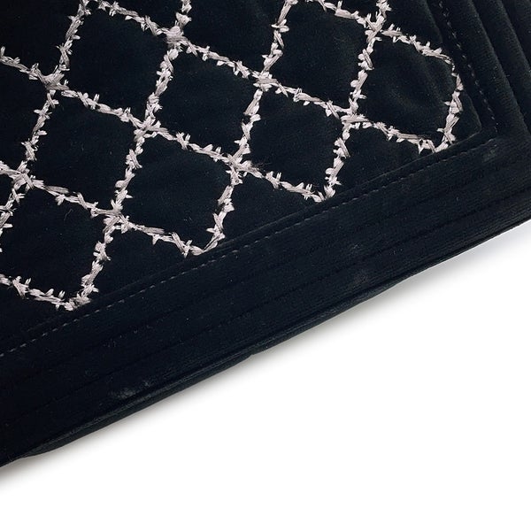 シャネル チェーンショルダーバッグ ボーイシャネル 25 マトラッセ ベロア CHANEL バッグ 黒