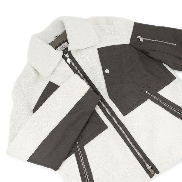 エルメス ジャケット ムートン ボア ジップアップ  メンズサイズ46 HERMES アウター