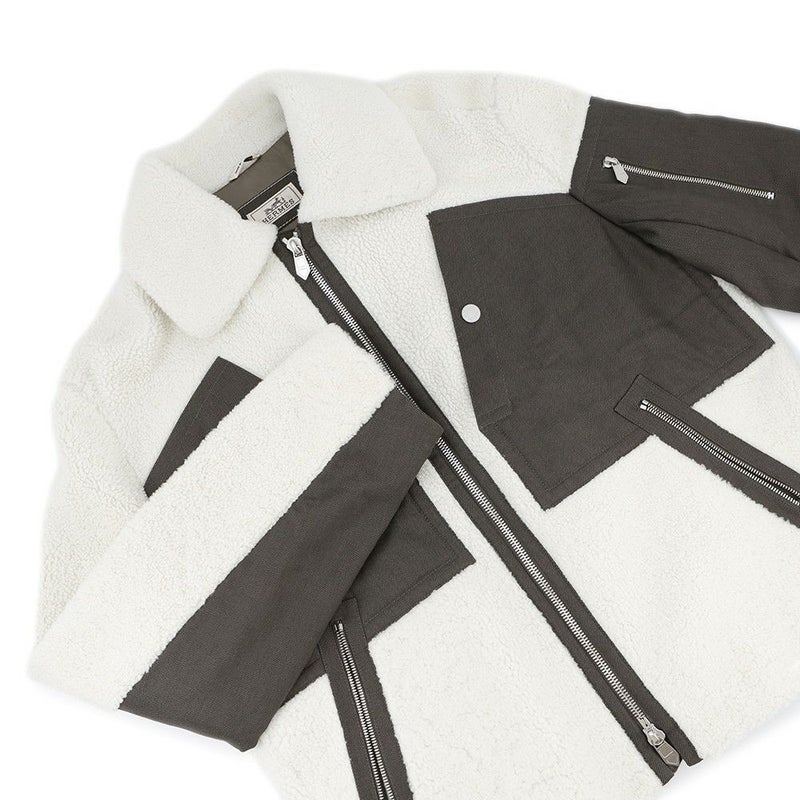 エルメス ジャケット ムートン ボア ジップアップ  メンズサイズ46 HERMES アウター