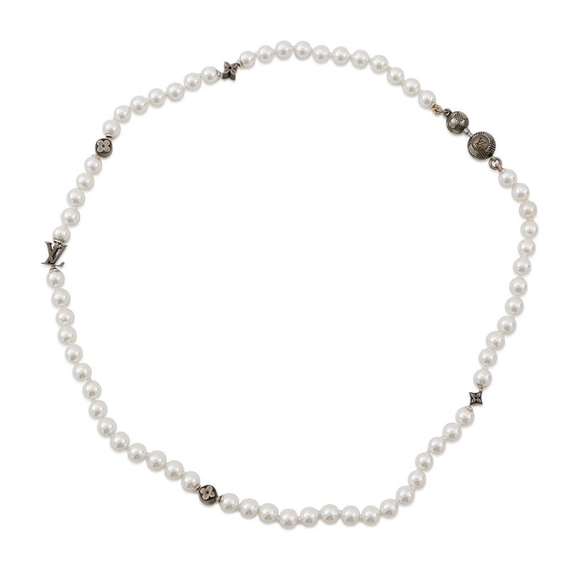 ルイヴィトン ネックレス モノグラム スリム パール フェイクパール M02235 LOUIS VUITTON メンズ アクセサリー