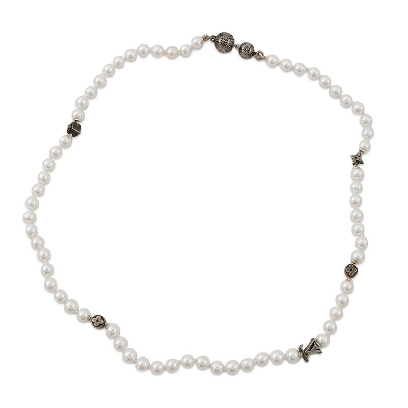 ルイヴィトン ネックレス モノグラム スリム パール フェイクパール M02235 LOUIS VUITTON メンズ アクセサリー