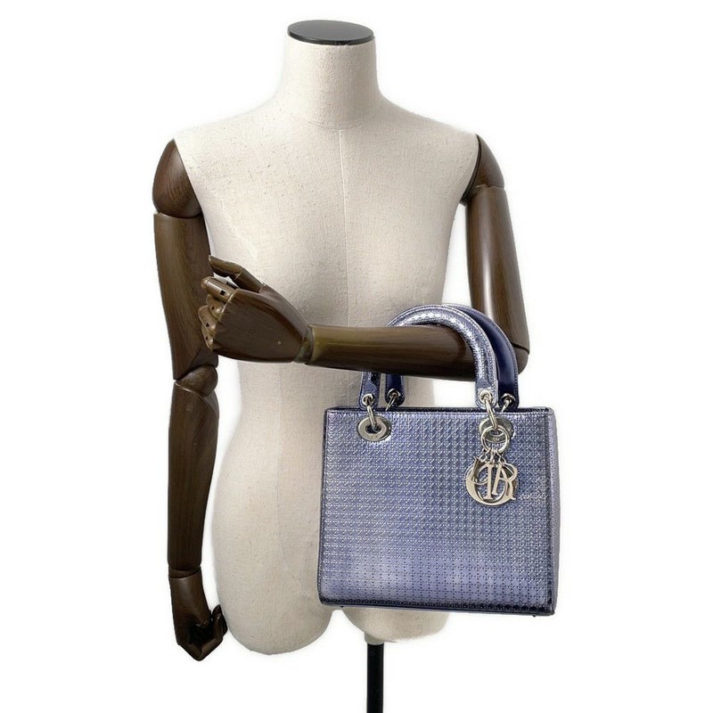 クリスチャン・ディオール ハンドバッグ レディディオール マイクロカナージュ ミディアム メタリック Christian Dior 2wayショルダー