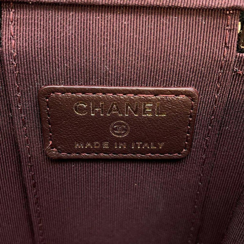 シャネル チェーンショルダーバッグ マトラッセ ココマーク クラシック スモールヴァニティケース ラムスキン AP1340 CHANEL 黒