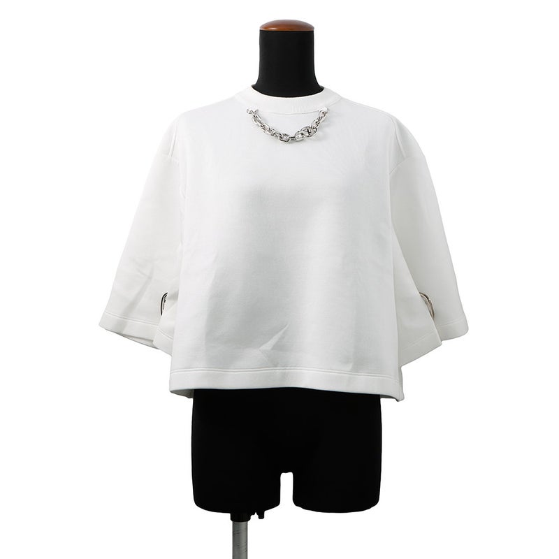 ルイヴィトン Tシャツ スナップスリーブクロップトップ  コットン レディースサイズXS 1AFTR3 LOUIS VUITTON トップス 白
