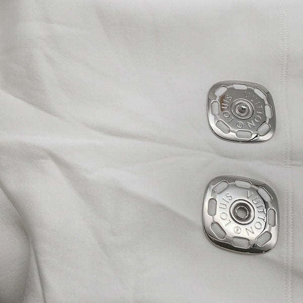 ルイヴィトン Tシャツ スナップスリーブクロップトップ  コットン レディースサイズXS 1AFTR3 LOUIS VUITTON トップス 白