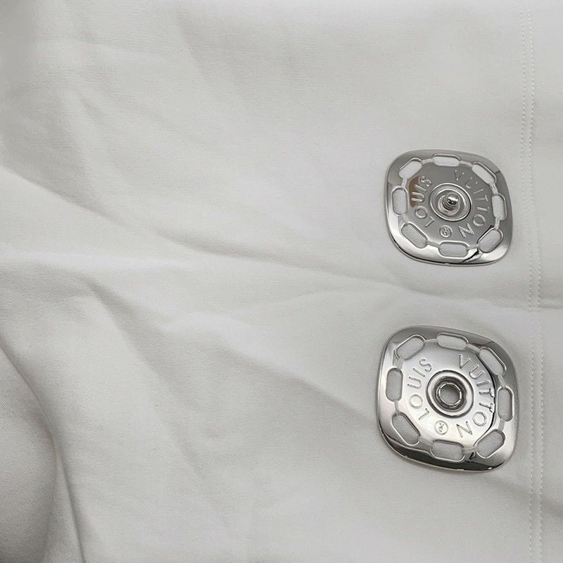 ルイヴィトン Tシャツ スナップスリーブクロップトップ  コットン レディースサイズXS 1AFTR3 LOUIS VUITTON トップス 白