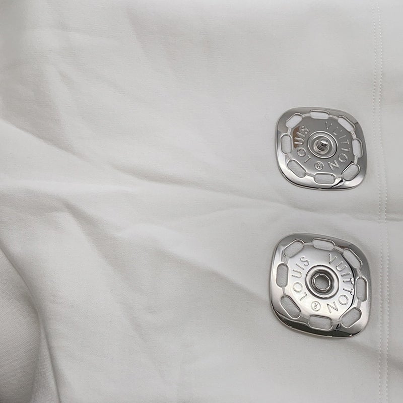 ルイヴィトン Tシャツ スナップスリーブクロップトップ  コットン レディースサイズXS 1AFTR3 LOUIS VUITTON トップス 白