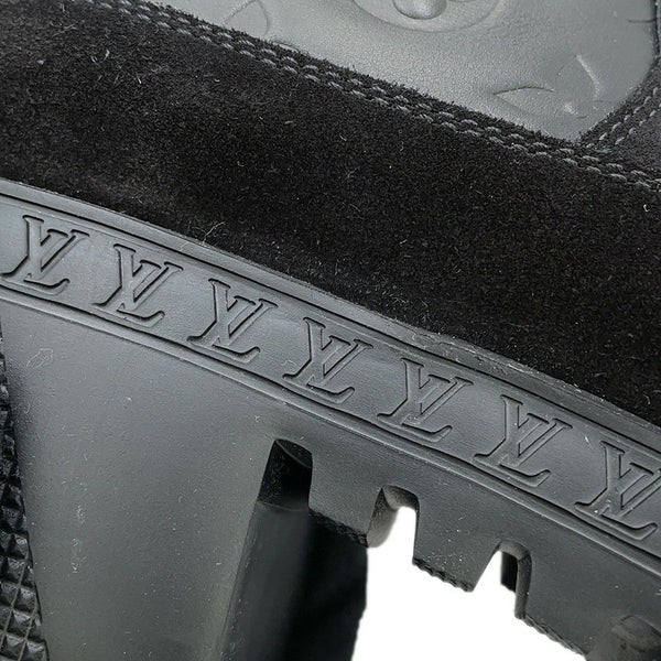 ルイヴィトン ブーツ モノグラム・アンプラント スエード ローリエート アンクルブーツ レディースサイズ38 1AC7W0 靴 ブラック 黒