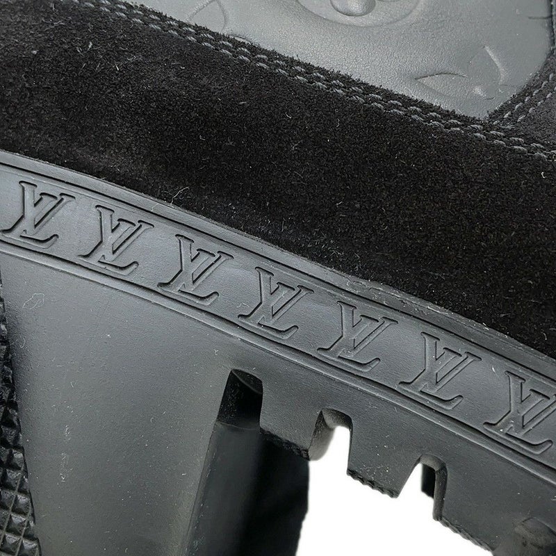 ルイヴィトン ブーツ モノグラム・アンプラント スエード ローリエート アンクルブーツ レディースサイズ38 1AC7W0 靴 ブラック 黒