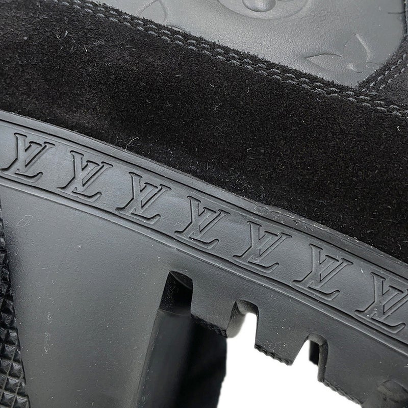 ルイヴィトン ブーツ モノグラム・アンプラント スエード ローリエート アンクルブーツ レディースサイズ38 1AC7W0 靴 ブラック 黒