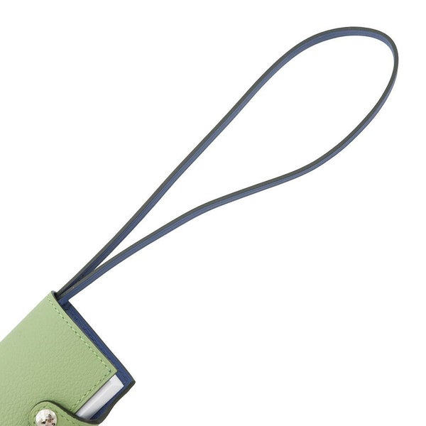 エルメス バッグチャーム ユリス ナノ ヴェルソ ヴェールクリケット/ブルーフランス/シルバー金具  エバーカラー Z刻印