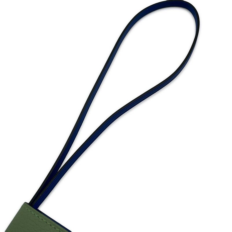 エルメス バッグチャーム ユリス ナノ ヴェルソ ヴェールクリケット/ブルーフランス/シルバー金具  エバーカラー Z刻印