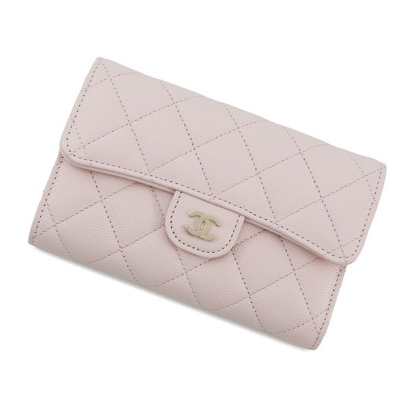 シャネル 三つ折り財布 マトラッセ ココマーク スモールジップ ウォレット キャビアスキン AP0232 CHANEL