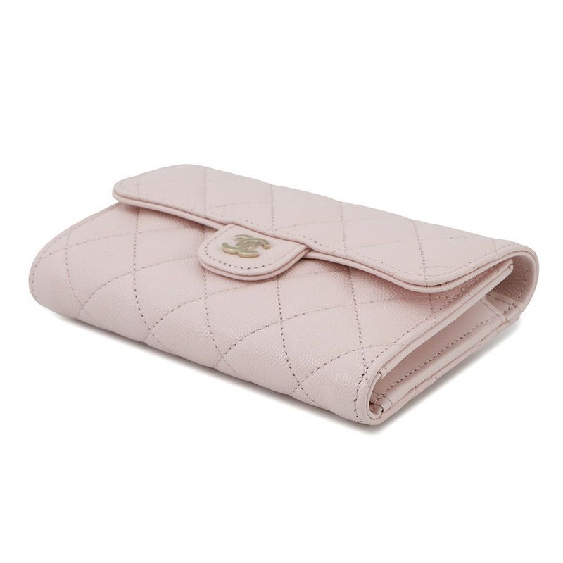 シャネル 三つ折り財布 マトラッセ ココマーク スモールジップ ウォレット キャビアスキン AP0232 CHANEL