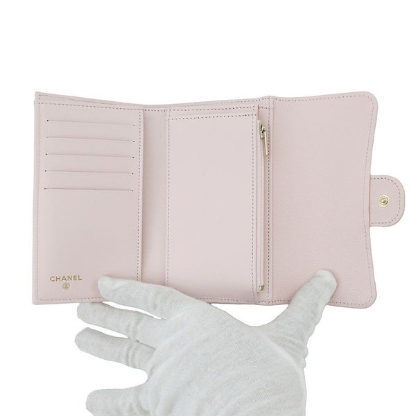 シャネル 三つ折り財布 マトラッセ ココマーク スモールジップ ウォレット キャビアスキン AP0232 CHANEL