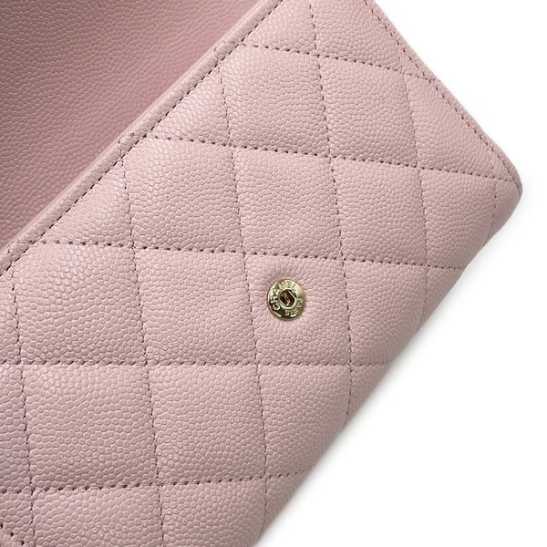 シャネル 三つ折り財布 マトラッセ ココマーク スモールジップ ウォレット キャビアスキン AP0232 CHANEL