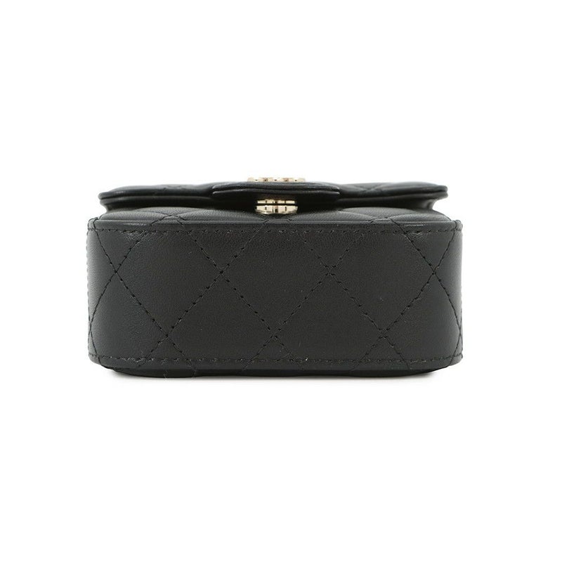 シャネル チェーンショルダーバッグ マトラッセ ココマーク クラシック チェーンクラッチ ラムスキン AP2475 CHANEL 黒