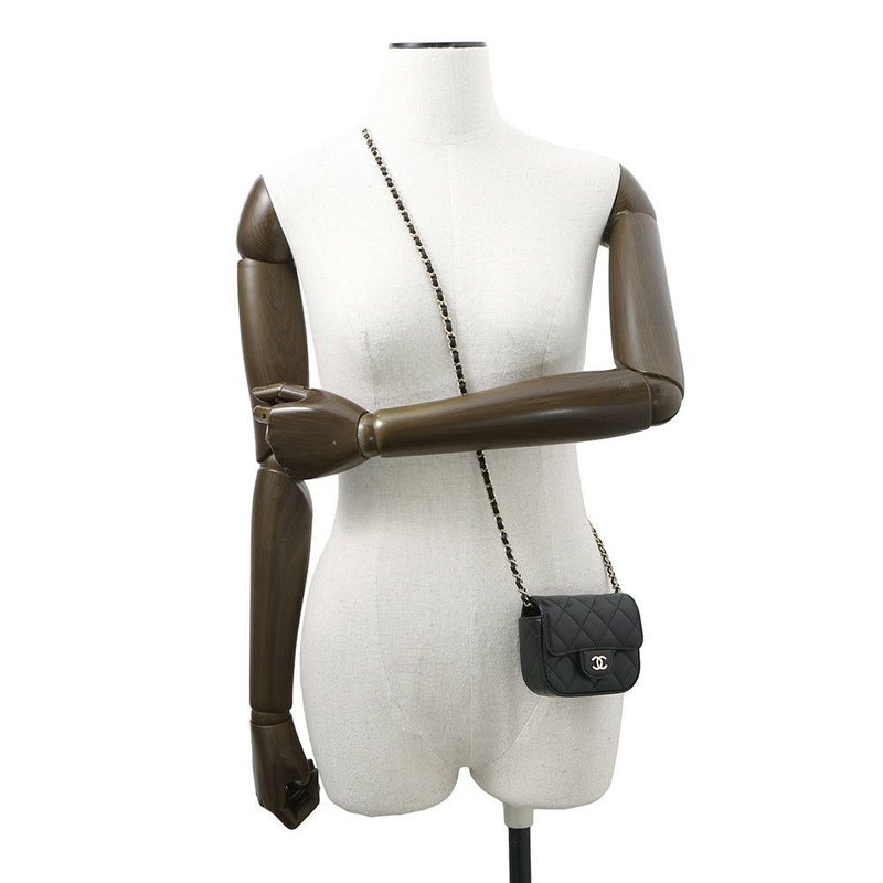 シャネル チェーンショルダーバッグ マトラッセ ココマーク クラシック チェーンクラッチ ラムスキン AP2475 CHANEL 黒