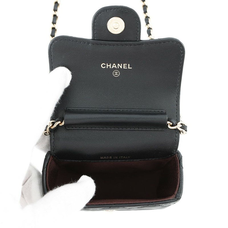 シャネル チェーンショルダーバッグ マトラッセ ココマーク クラシック チェーンクラッチ ラムスキン AP2475 CHANEL 黒