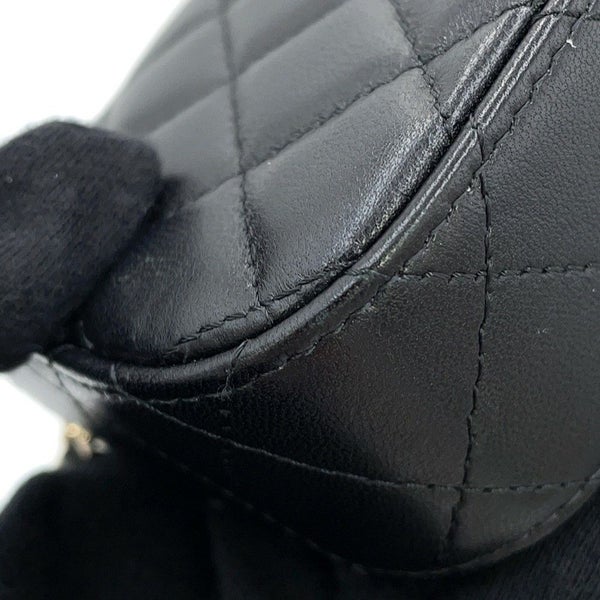 シャネル チェーンショルダーバッグ マトラッセ ココマーク クラシック チェーンクラッチ ラムスキン AP2475 CHANEL 黒