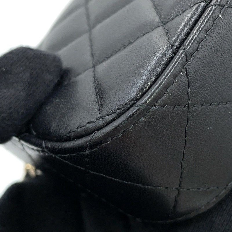 シャネル チェーンショルダーバッグ マトラッセ ココマーク クラシック チェーンクラッチ ラムスキン AP2475 CHANEL 黒