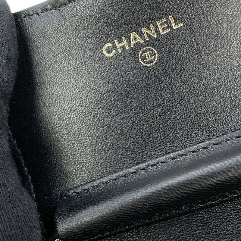 シャネル チェーンショルダーバッグ マトラッセ ココマーク クラシック チェーンクラッチ ラムスキン AP2475 CHANEL 黒