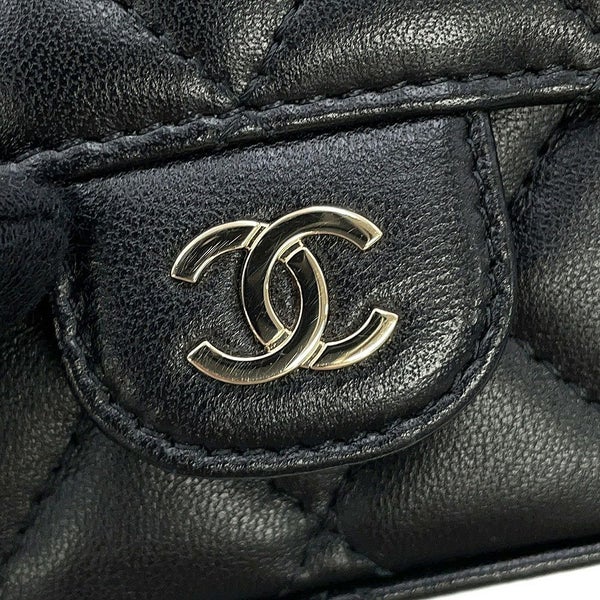 シャネル チェーンショルダーバッグ マトラッセ ココマーク クラシック チェーンクラッチ ラムスキン AP2475 CHANEL 黒