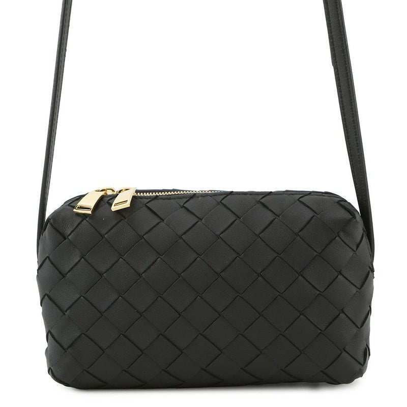 ボッテガヴェネタ ショルダーバッグ イントレチャート レザー 609407 BOTTEGA VENETA 黒