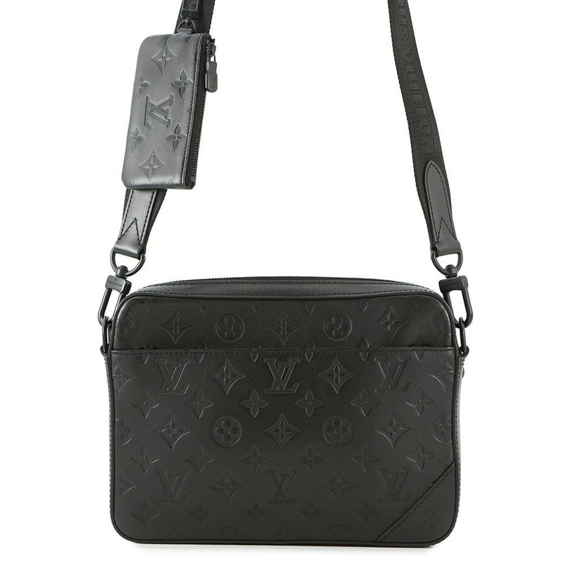 ルイヴィトン ショルダーバッグ モノグラム・シャドウ デュオ・メッセンジャー M69827 黒 ブラック