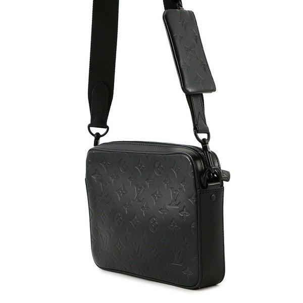 ルイヴィトン ショルダーバッグ モノグラム・シャドウ デュオ・メッセンジャー M69827 黒 ブラック