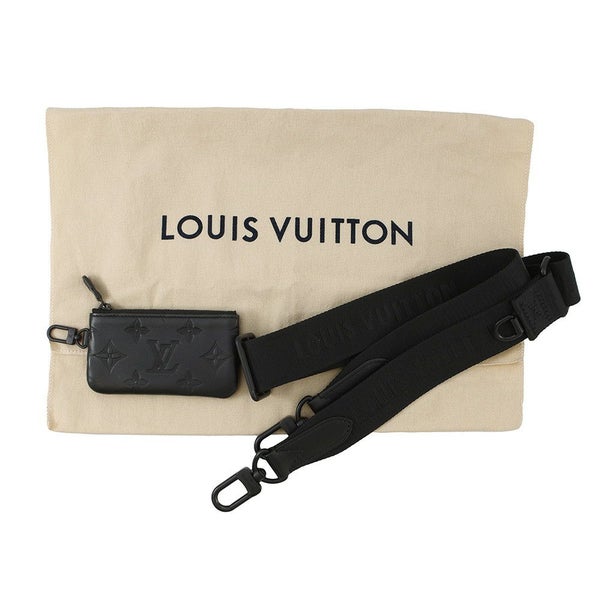 ルイヴィトン ショルダーバッグ モノグラム・シャドウ デュオ・メッセンジャー M69827 黒 ブラック