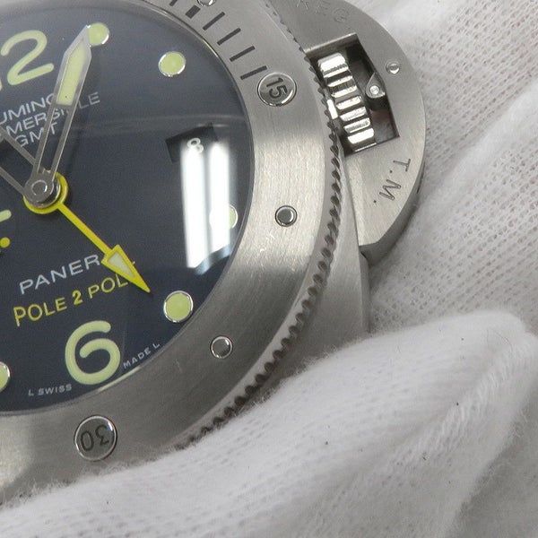 パネライ ルミノール サブマーシブル1950 3DAYS GMT 500本限定 PANERAI 腕時計 ブルー文字盤