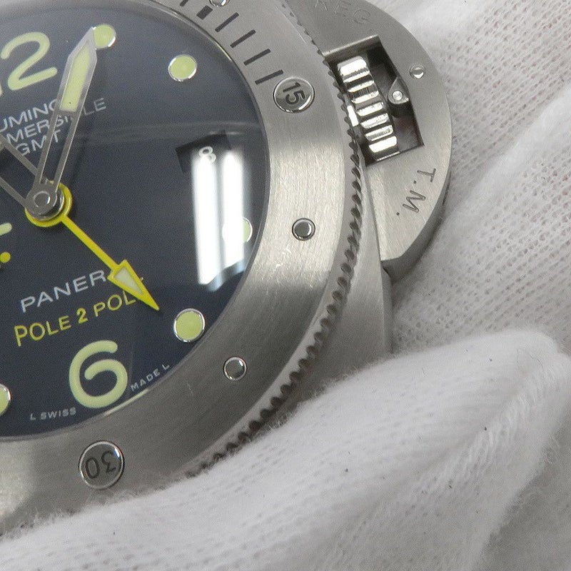 パネライ ルミノール サブマーシブル1950 3DAYS GMT 500本限定 PANERAI 腕時計 ブルー文字盤