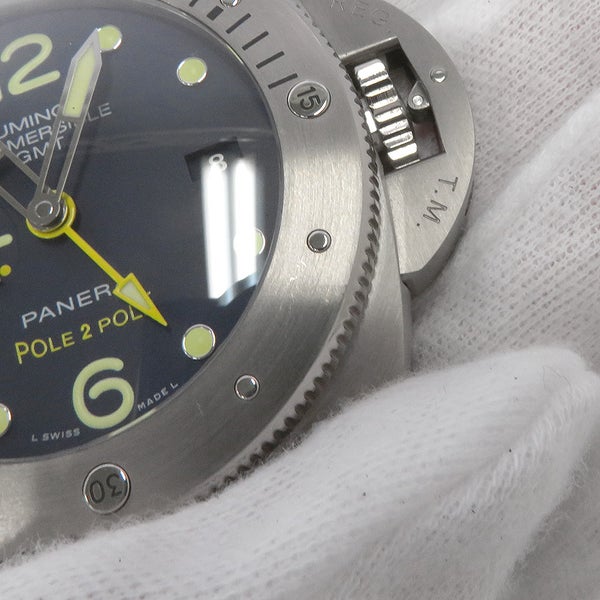 パネライ ルミノール サブマーシブル1950 3DAYS GMT 500本限定 PANERAI 腕時計 ブルー文字盤