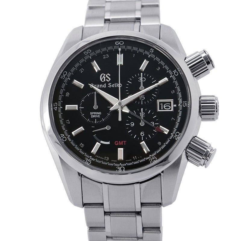 セイコー グランドセイコー GMT スプリングドライブ SEIKO 腕時計 黒文字盤