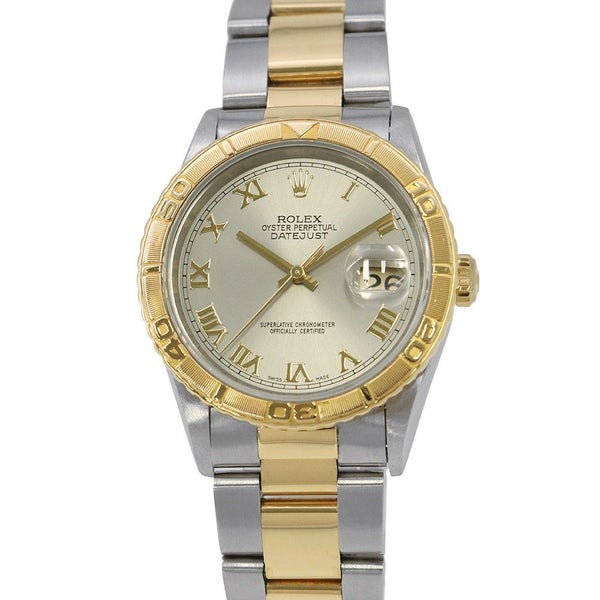 ロレックス デイトジャスト サンダーバード T番 SS/K18YG 16263 ROLEX 腕時計 グレー文字盤 ローマン
