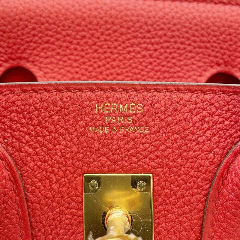 エルメス バーキン25 ルージュクー/ゴールド金具 トゴ D刻印 HERMES Birkin ハンドバッグ