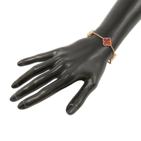 ヴァンクリーフ＆アーペル ブレスレット ヴィンテージ アルハンブラ ブレスレット 5モチーフ カーネリアン ギヨシェ K18PG VCARP7RP00