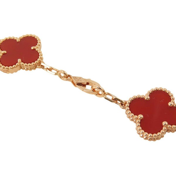 ヴァンクリーフ＆アーペル ブレスレット ヴィンテージ アルハンブラ ブレスレット 5モチーフ カーネリアン ギヨシェ K18PG VCARP7RP00