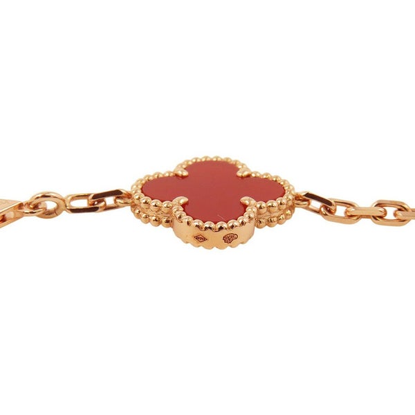 ヴァンクリーフ＆アーペル ブレスレット ヴィンテージ アルハンブラ ブレスレット 5モチーフ カーネリアン ギヨシェ K18PG VCARP7RP00