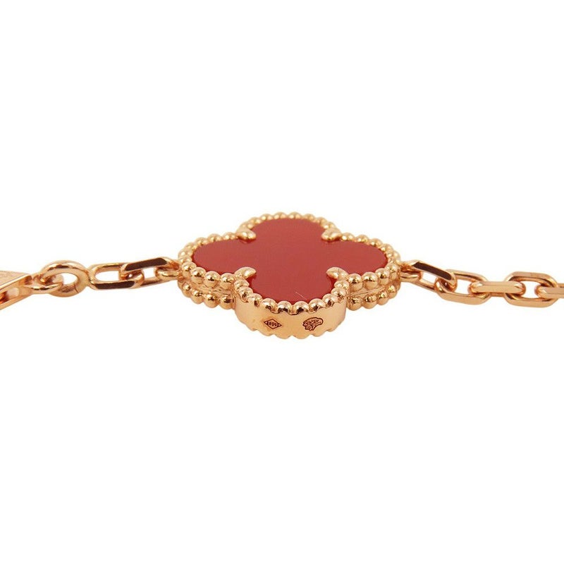 ヴァンクリーフ＆アーペル ブレスレット ヴィンテージ アルハンブラ ブレスレット 5モチーフ カーネリアン ギヨシェ K18PG VCARP7RP00