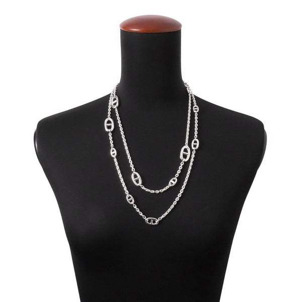 エルメス ネックレス シェーヌダンクル ファランドール SV925シルバー 120 HERMES ロングネックレス ジュエリー