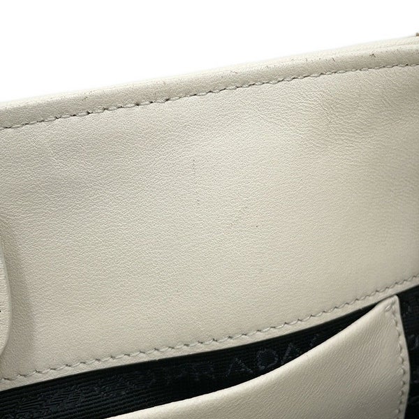プラダ ハンドバッグ ギャザー レザー 1BA172 PRADA 2way 白