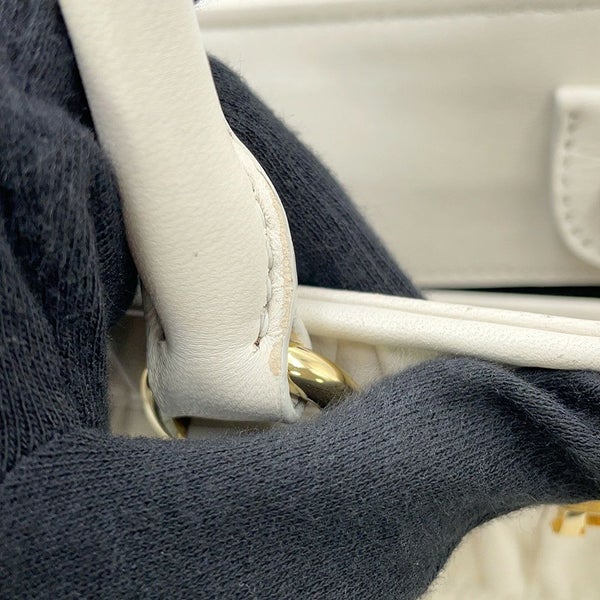 プラダ ハンドバッグ ギャザー レザー 1BA172 PRADA 2way 白