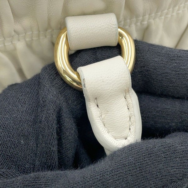 プラダ ハンドバッグ ギャザー レザー 1BA172 PRADA 2way 白