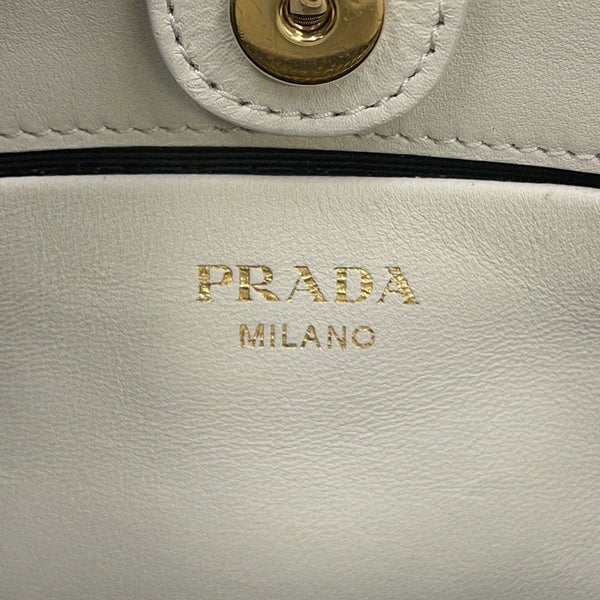 プラダ ハンドバッグ ギャザー レザー 1BA172 PRADA 2way 白